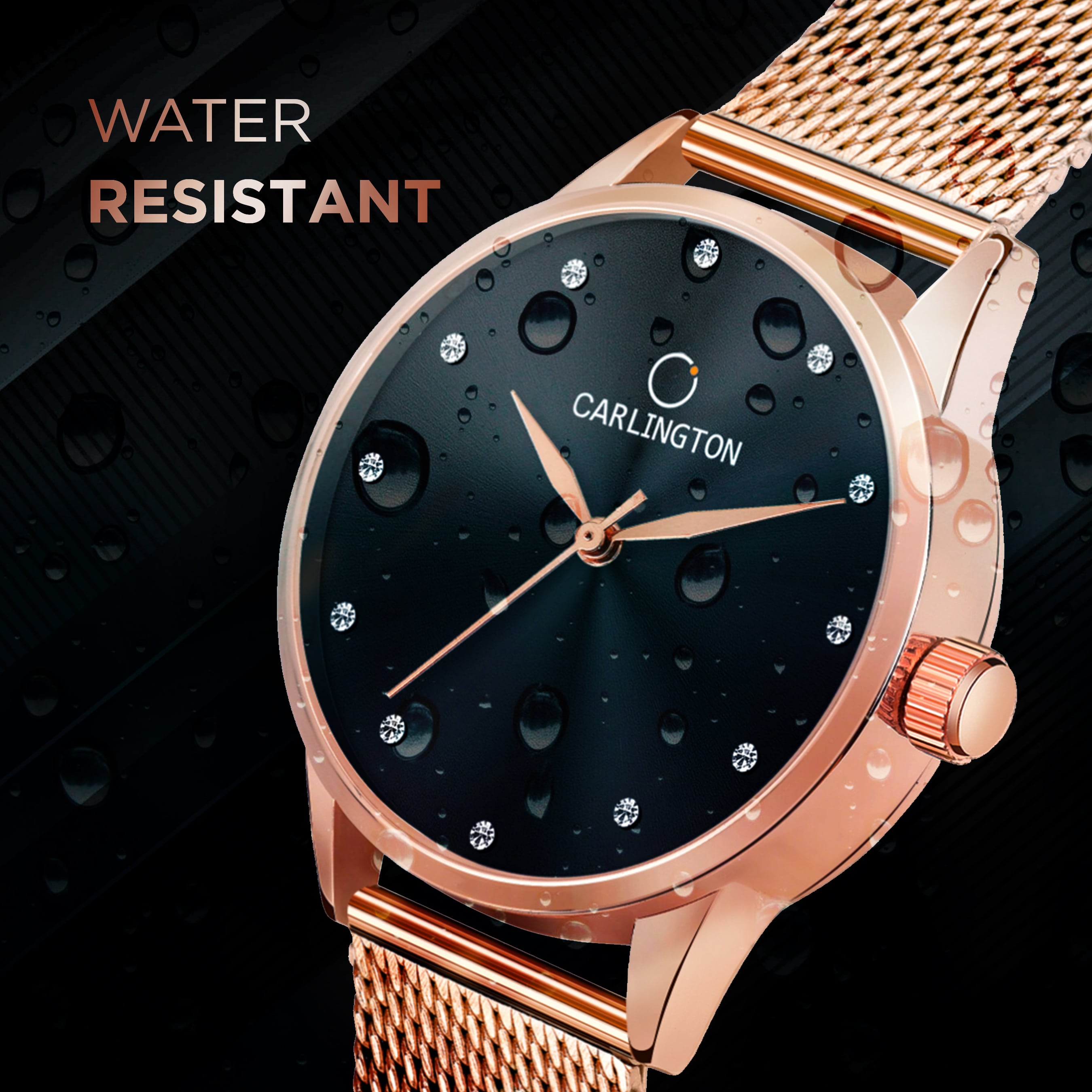 Carlington elite analog ladies watch CT 2009 roseblack