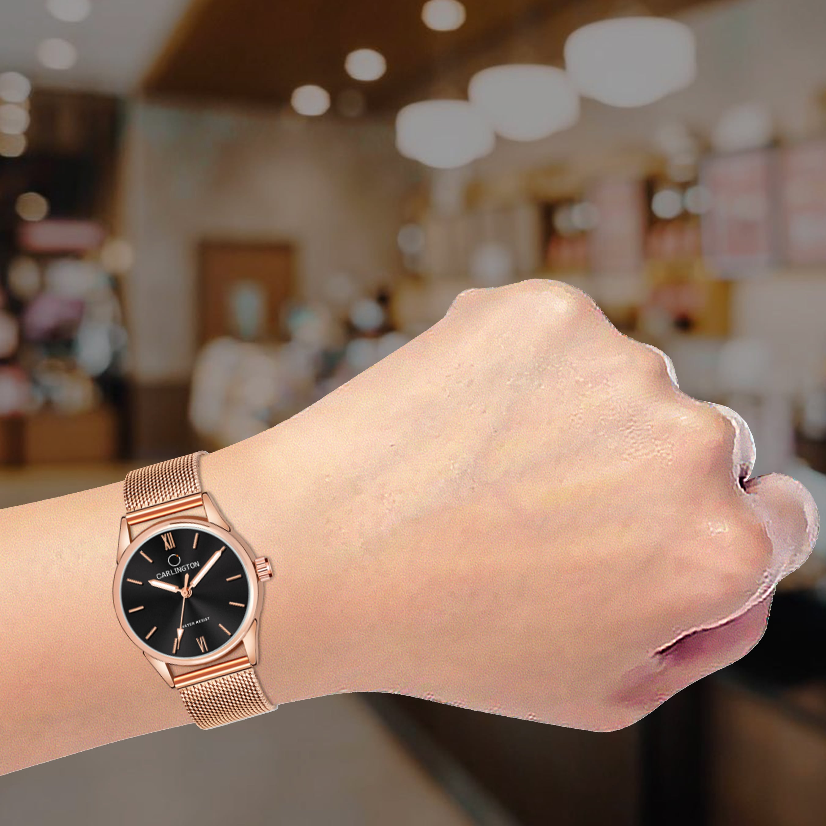 Carlington elite analog ladies watch CT 2009 roseblack