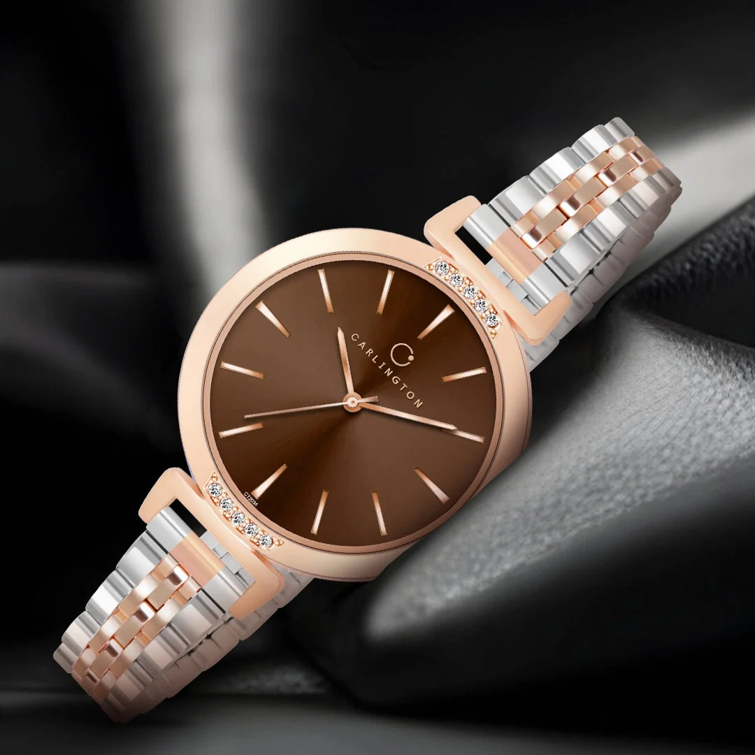Carlington Iconic 2034 Brown Analog Womens Watch