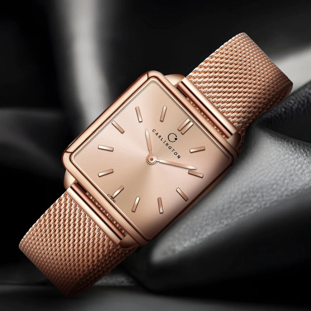 Ladies rose gold mesh watch clearance