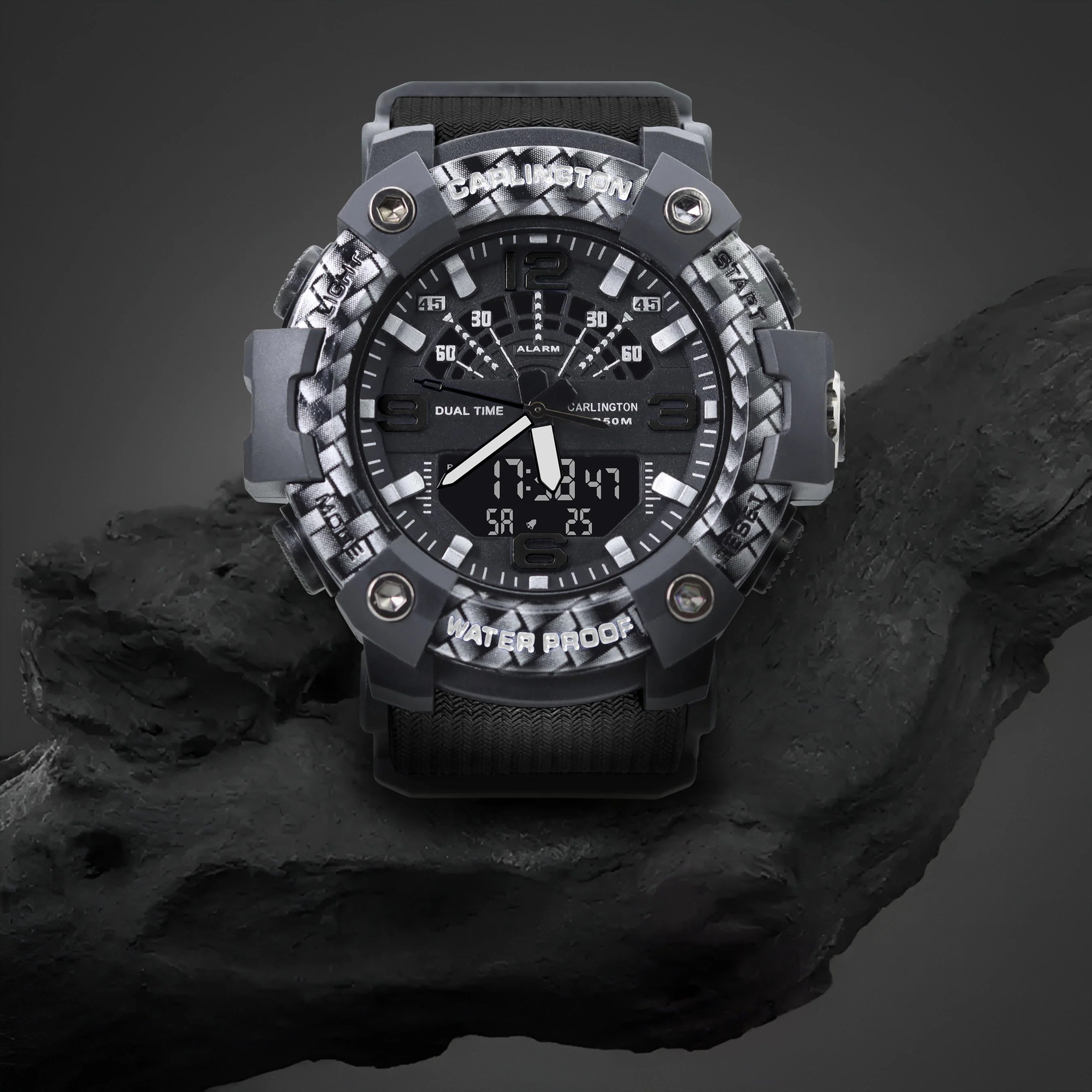 Carlington Analog Digital Sports Watch For Men - Endurance 9103 Black