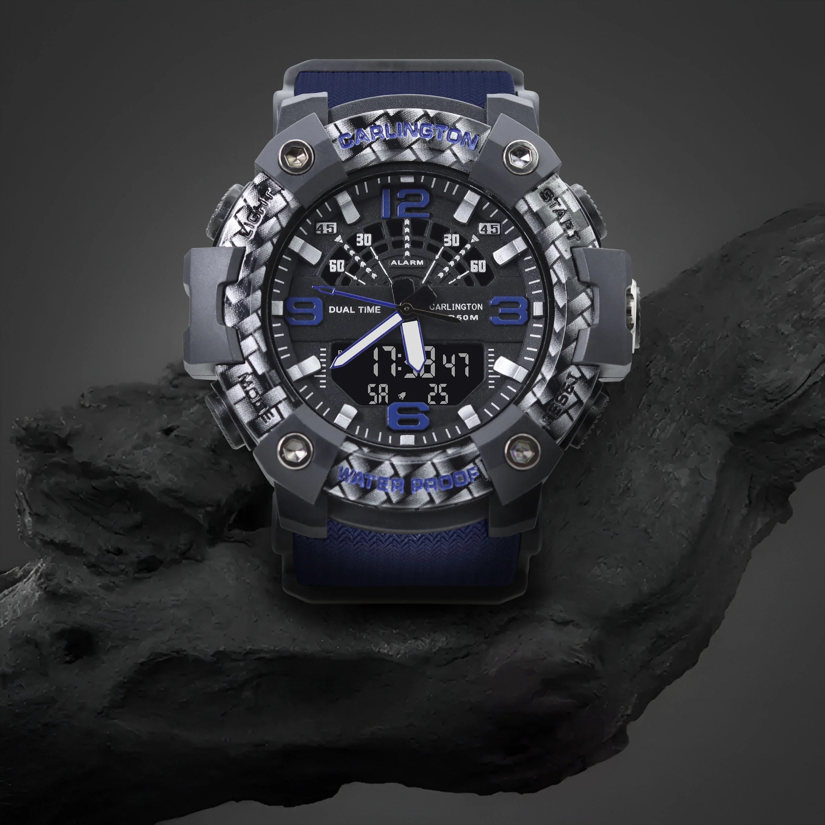 Carlington Analog Digital Sports Watch For Men - Endurance 9103 Blue