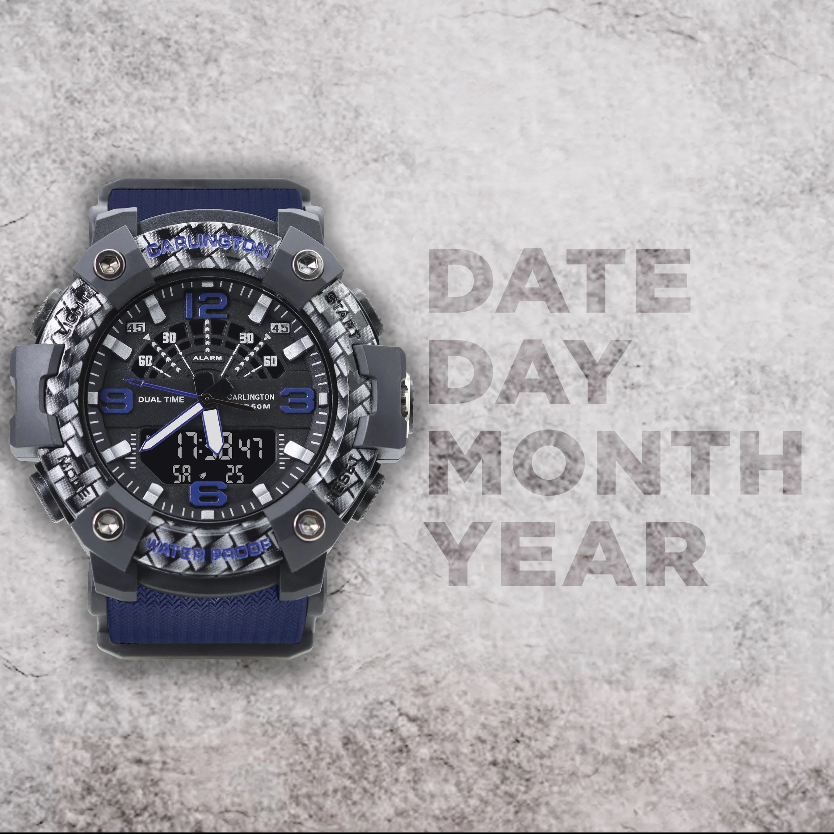 Carlington Analog Digital Sports Watch For Men - Endurance 9103 Blue