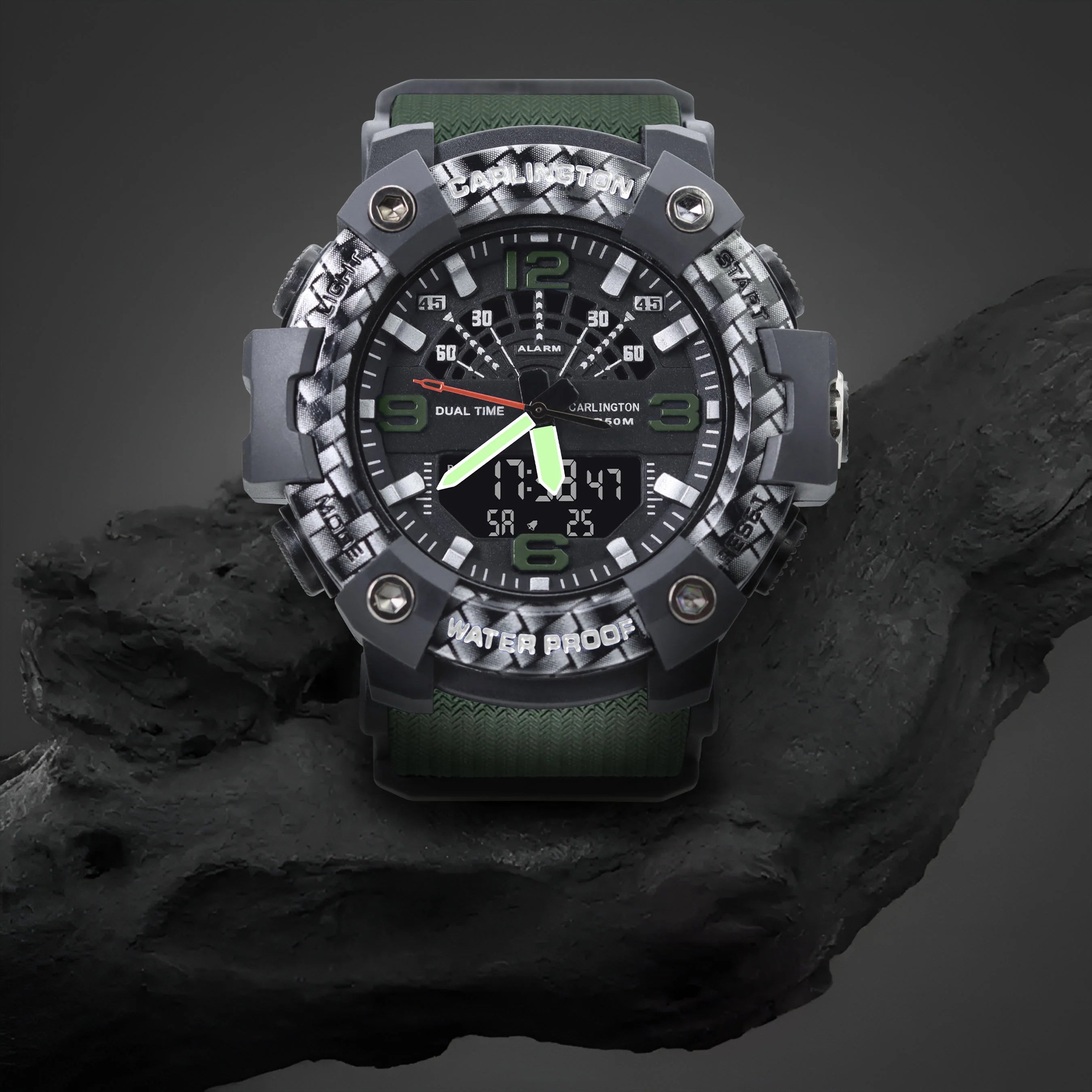 Carlington Analog Digital Sports Watch For Men - Endurance 9103 Green