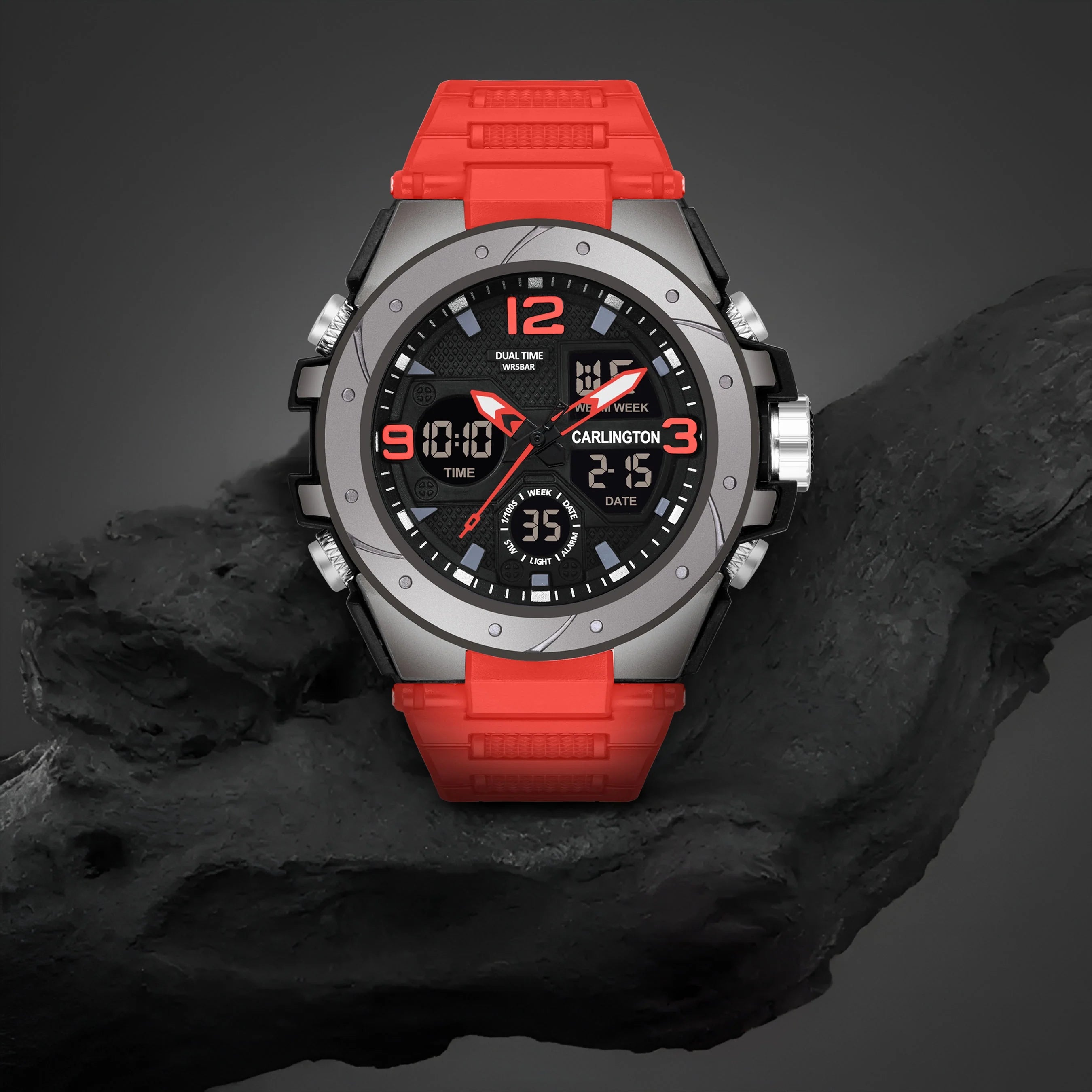 Carlington Analog Digital Sports Watch_Endurance 9105 Red