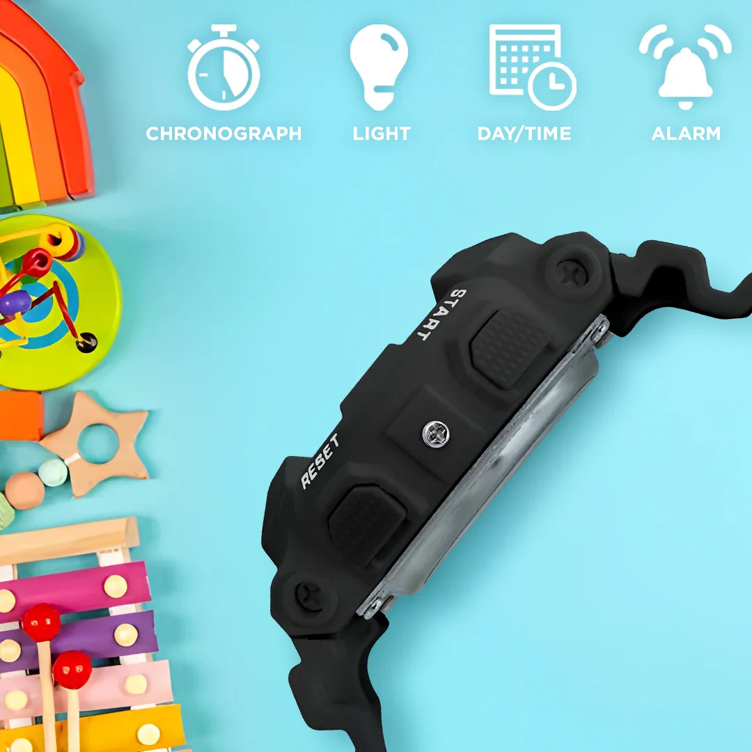 Carlington Digital Kids Watch with Alarm and Date Display - Junior 9121 Black