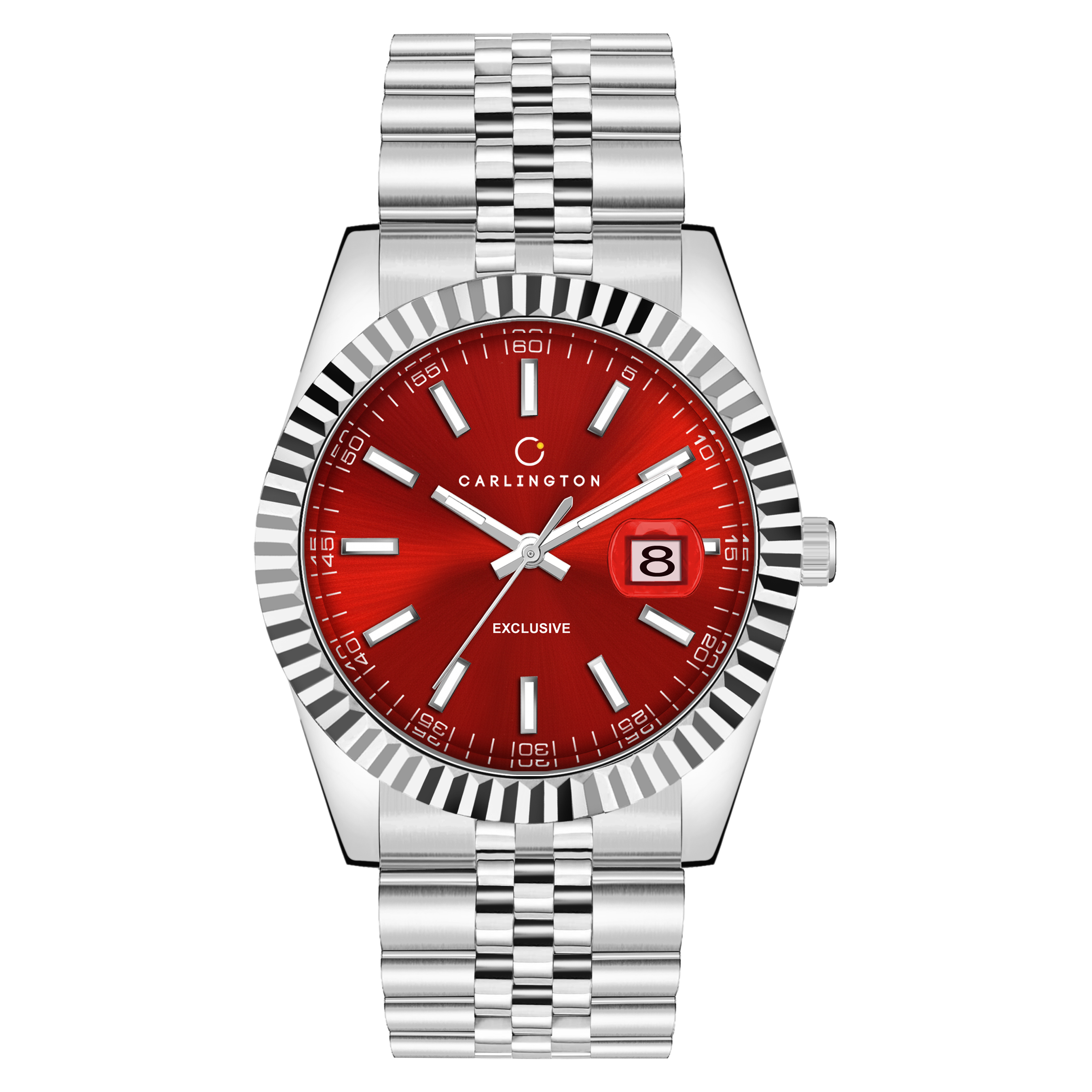 Carlington Analog Wrist Stainless Steel Watch For Men-Ct 8811 Red