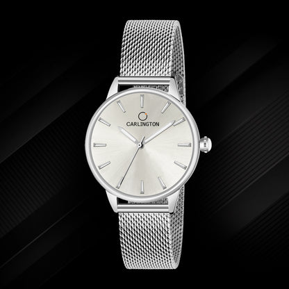 Carlington Elite Ladies Self Adjustable Mesh Strap Water Resistant Analog Watch - For Women CT2007
