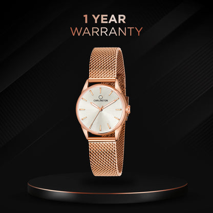Carlington Elite Ladies Self Adjustable Mesh Strap Water Resistant Analog Watch - For Women CT2007