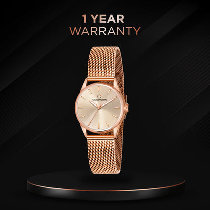 Carlington Elite Ladies Self Adjustable Mesh Strap Water Resistant Analog Watch - For Women CT2007