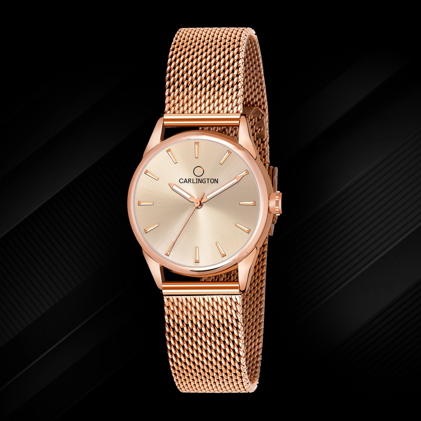 Carlington Elite Ladies Self Adjustable Mesh Strap Water Resistant Analog Watch - For Women CT2007