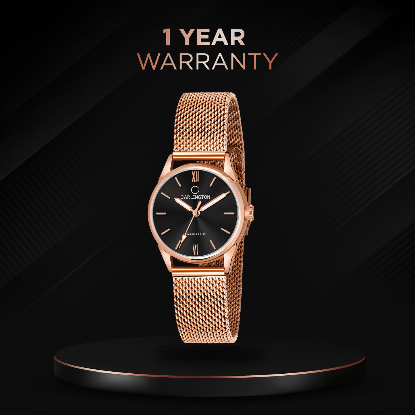 Carlington Elite Ladies Self Adjustable Mesh Strap Water Resistant Analog Watch - For Women CT2008
