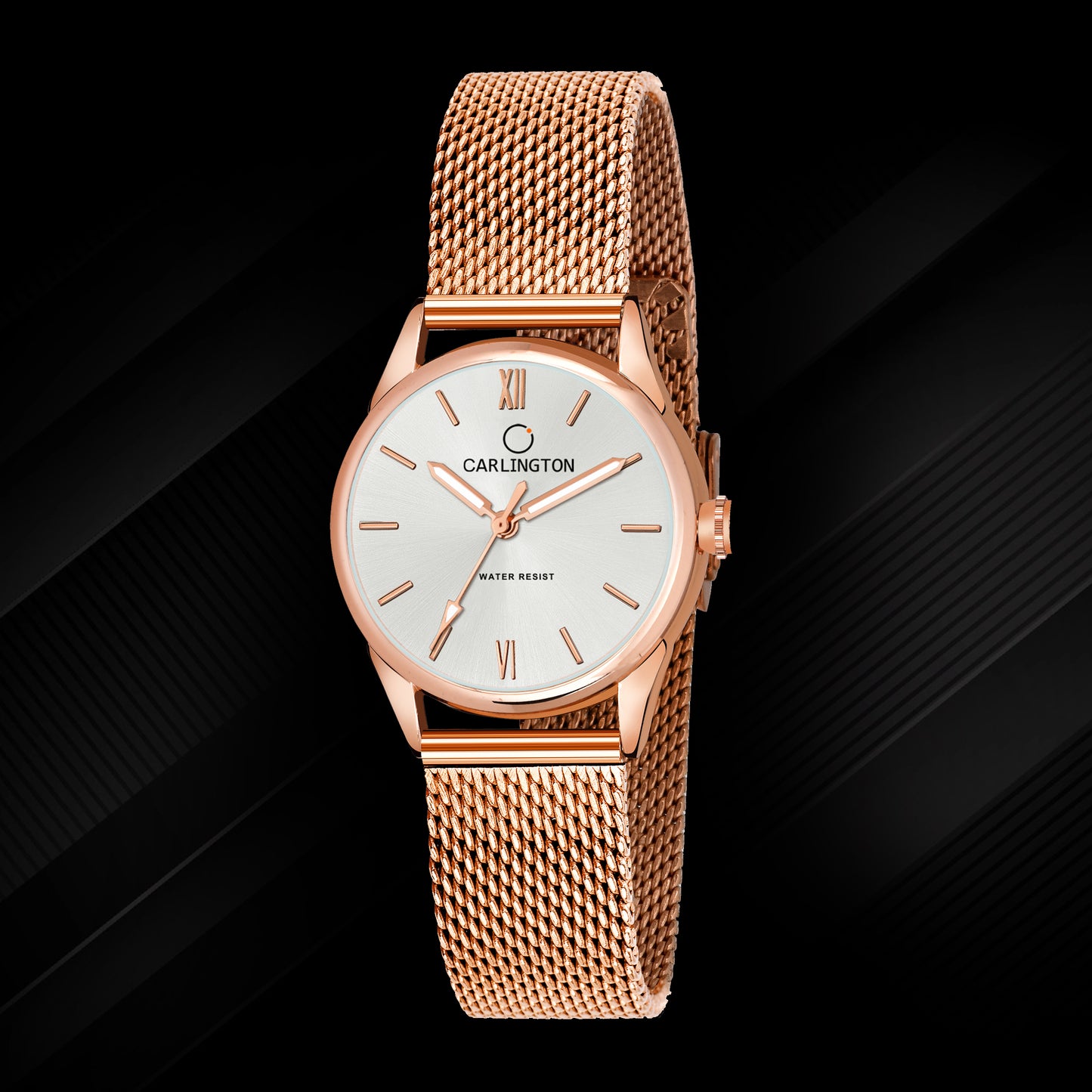 Carlington Elite Ladies Self Adjustable Mesh Strap Water Resistant Analog Watch - For Women CT2008