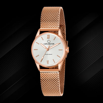Carlington Elite Ladies Self Adjustable Mesh Strap Water Resistant Analog Watch - For Women CT2008