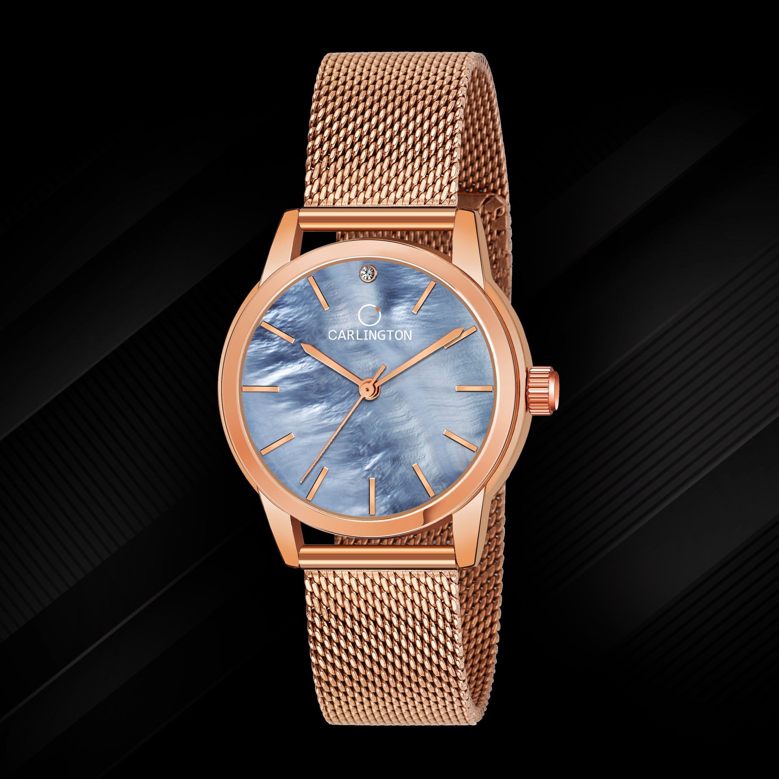 Carlington elite analog ladies watch CT 2010 roseblue