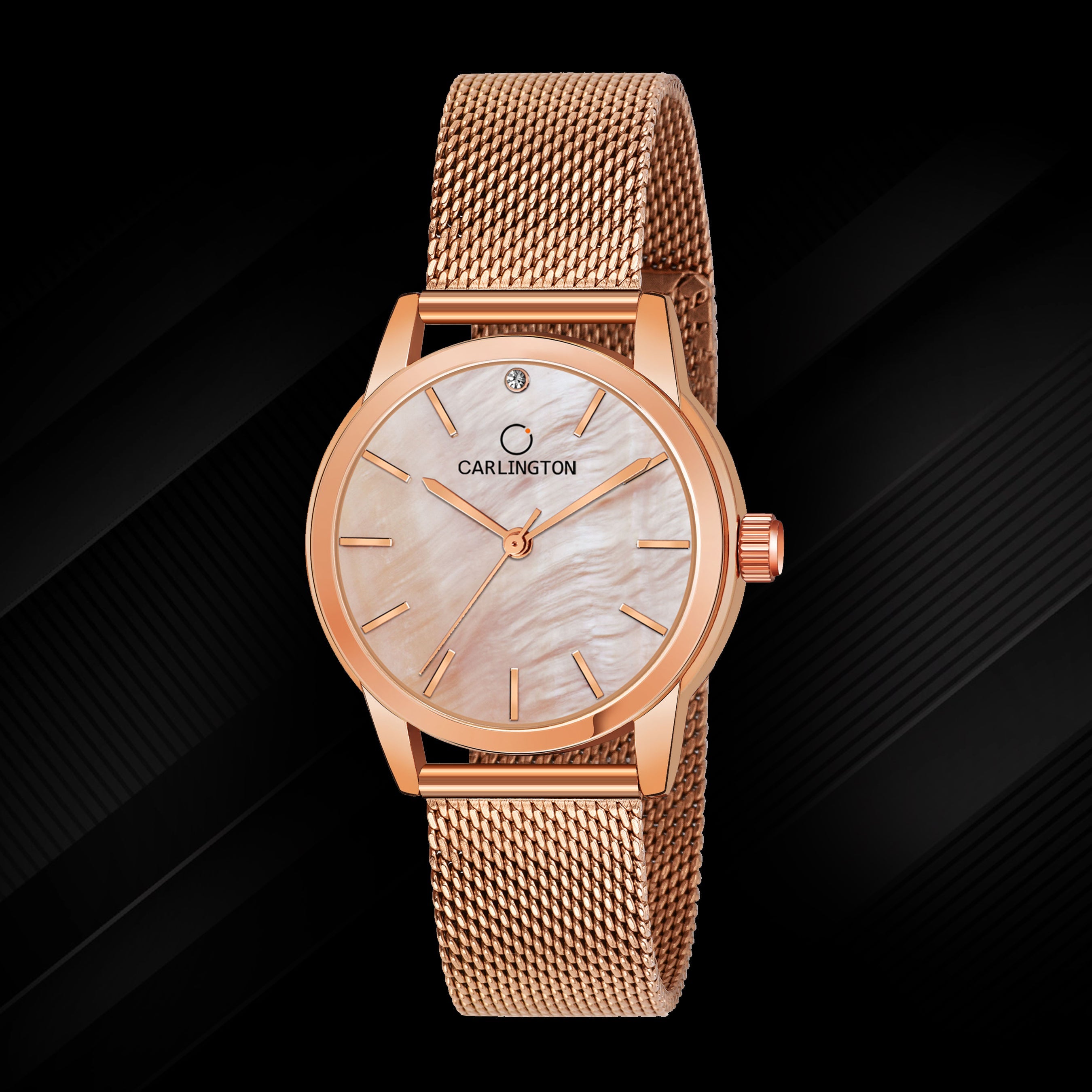 Carlington elite analog ladies watch CT 2010 rosegold