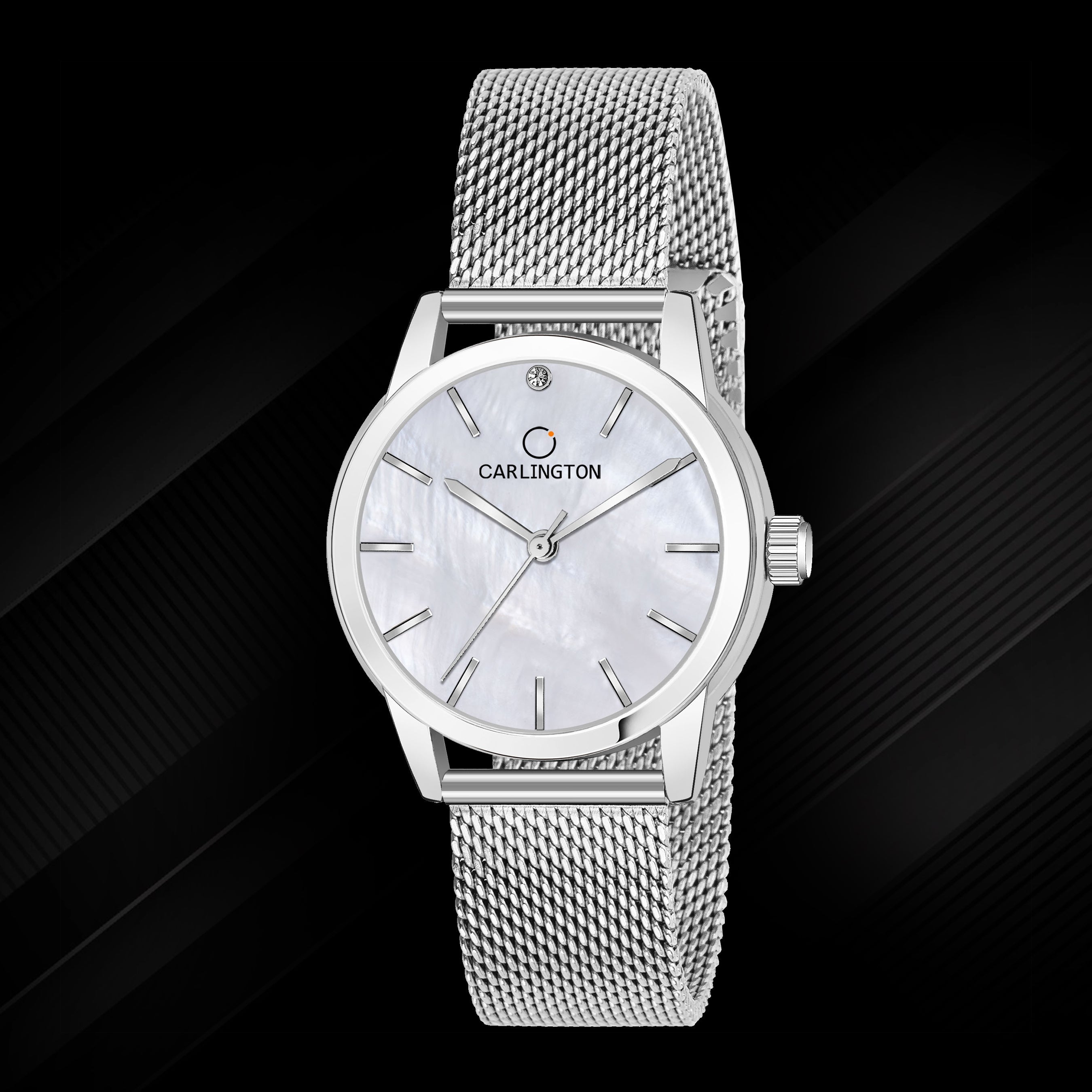 Carlington elite analog ladies watch CT 2010 silver