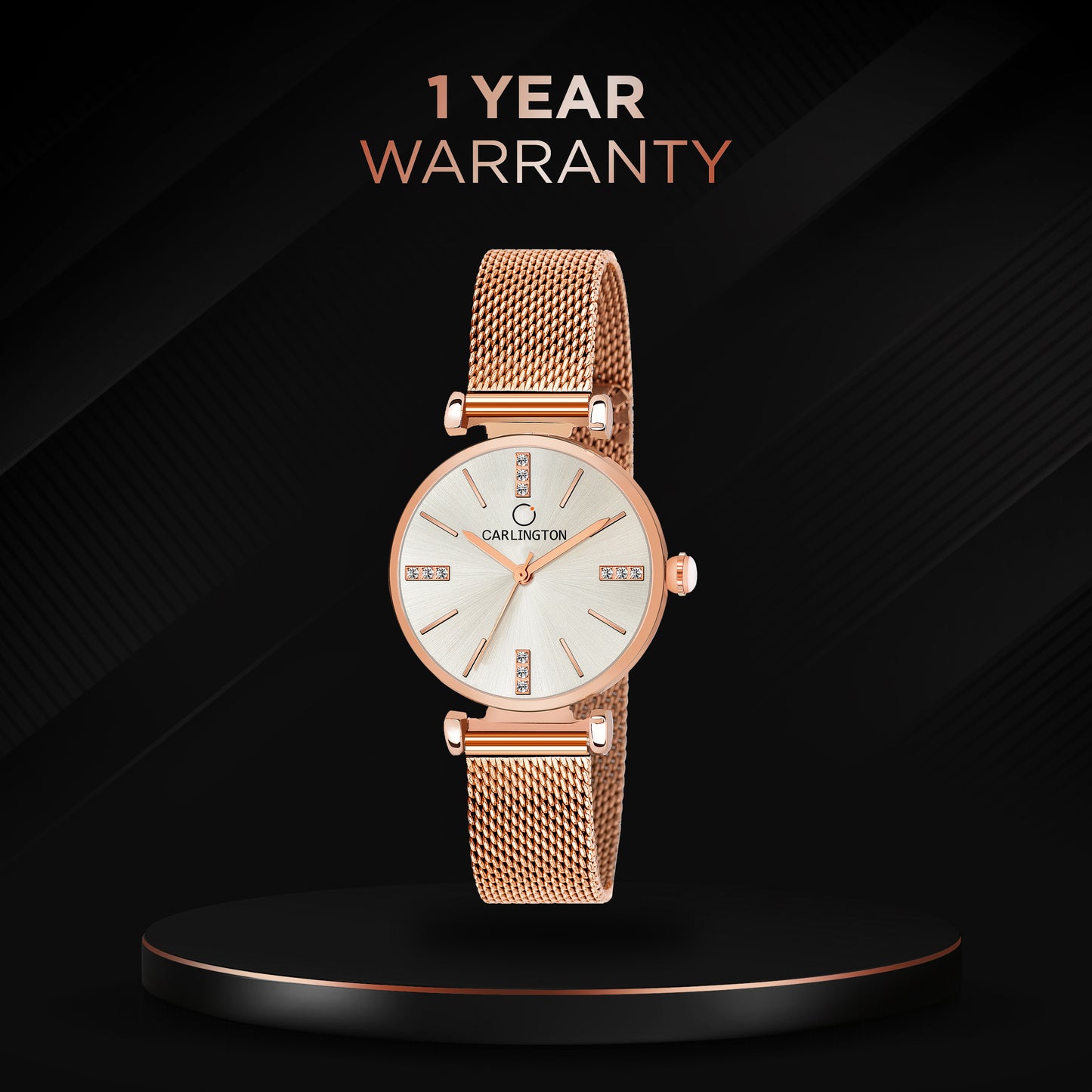 Carlington Elite Ladies Self Adjustable Mesh Strap Water Resistant Analog Watch - For Women CT2011