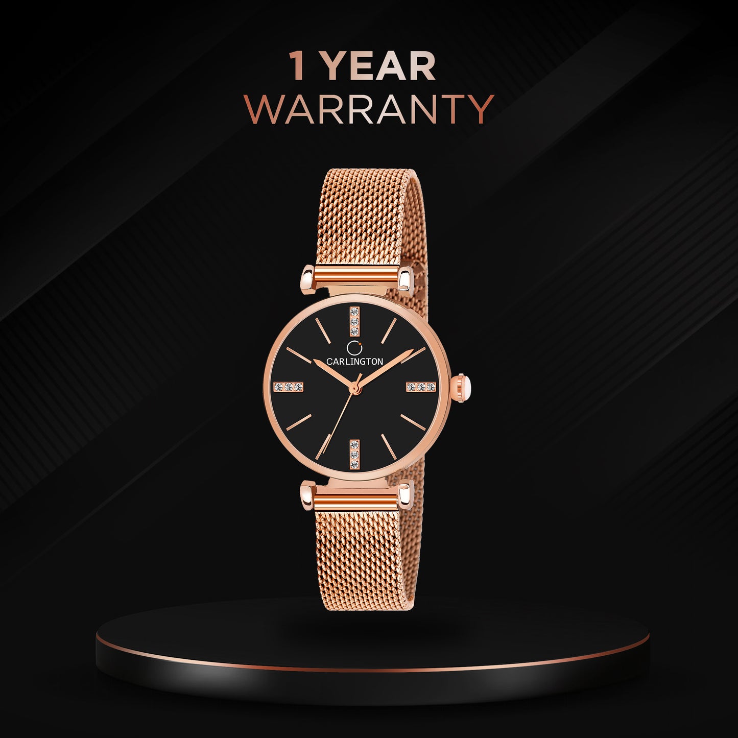 Carlington Elite Ladies Self Adjustable Mesh Strap Water Resistant Analog Watch - For Women CT2011