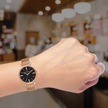 Carlington Elite Ladies Self Adjustable Mesh Strap Water Resistant Analog Watch - For Women CT2011