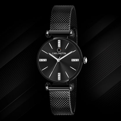 Carlington Elite Ladies Self Adjustable Mesh Strap Water Resistant Analog Watch - For Women CT2011