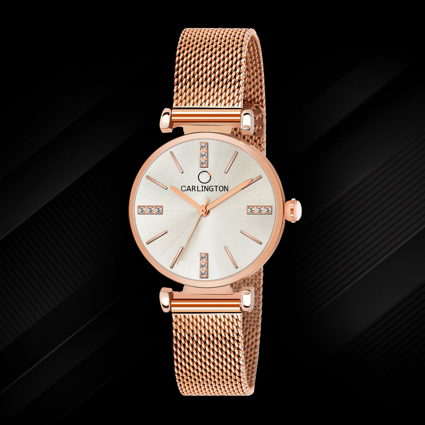 Carlington Elite Ladies Self Adjustable Mesh Strap Water Resistant Analog Watch - For Women CT2011