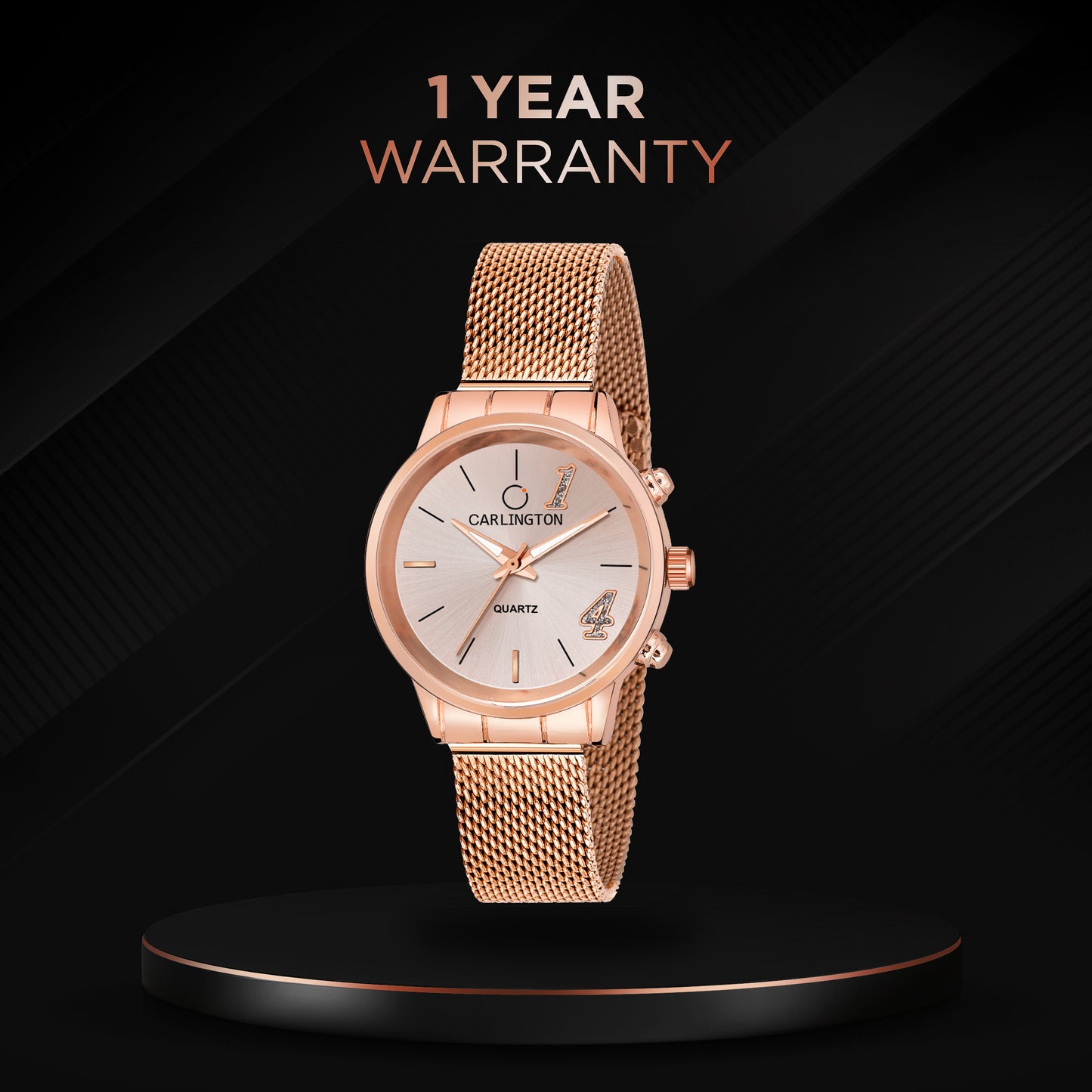 Carlington Elite Ladies Self Adjustable Mesh Strap Water Resistant Analog Watch - For Women CT2012
