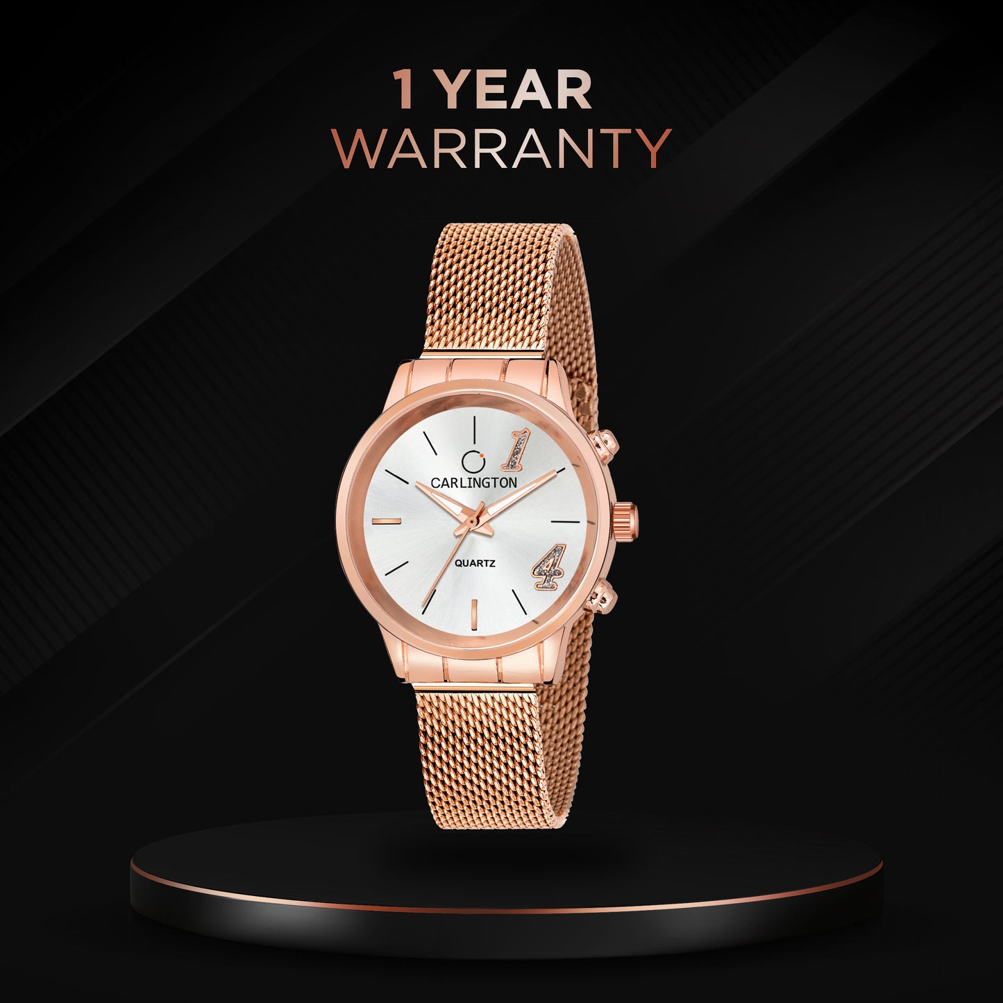 Carlington Elite Ladies Self Adjustable Mesh Strap Water Resistant Analog Watch - For Women CT2012