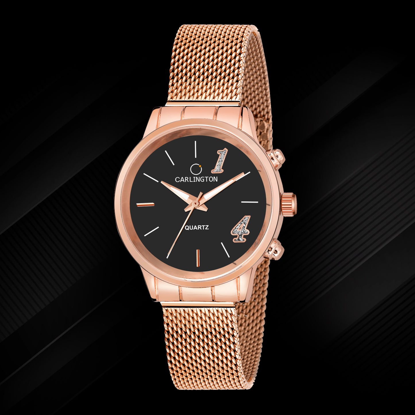 Carlington Elite Ladies Self Adjustable Mesh Strap Water Resistant Analog Watch - For Women CT2012