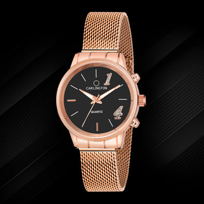 Carlington Elite Ladies Self Adjustable Mesh Strap Water Resistant Analog Watch - For Women CT2012