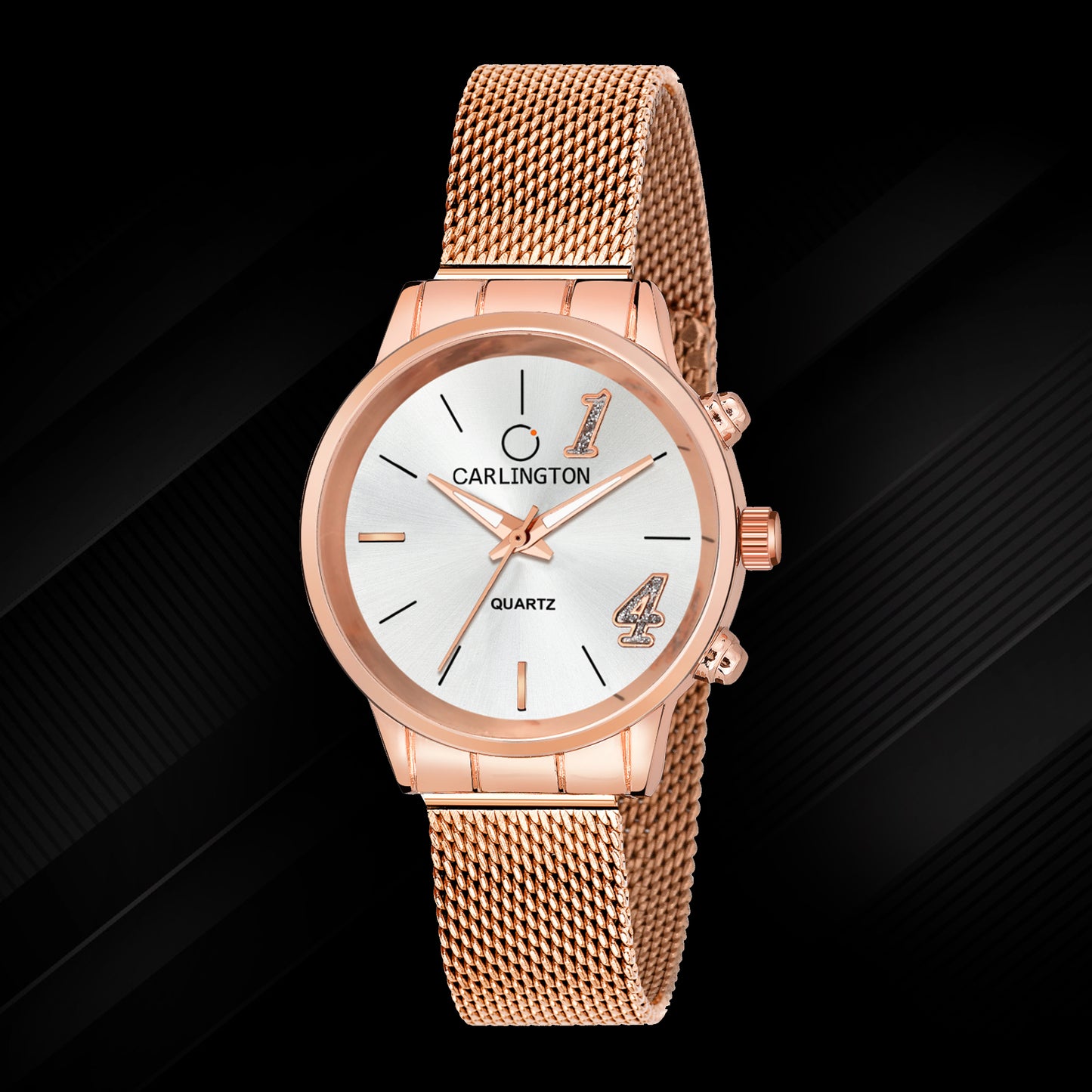 Carlington Elite Ladies Self Adjustable Mesh Strap Water Resistant Analog Watch - For Women CT2012
