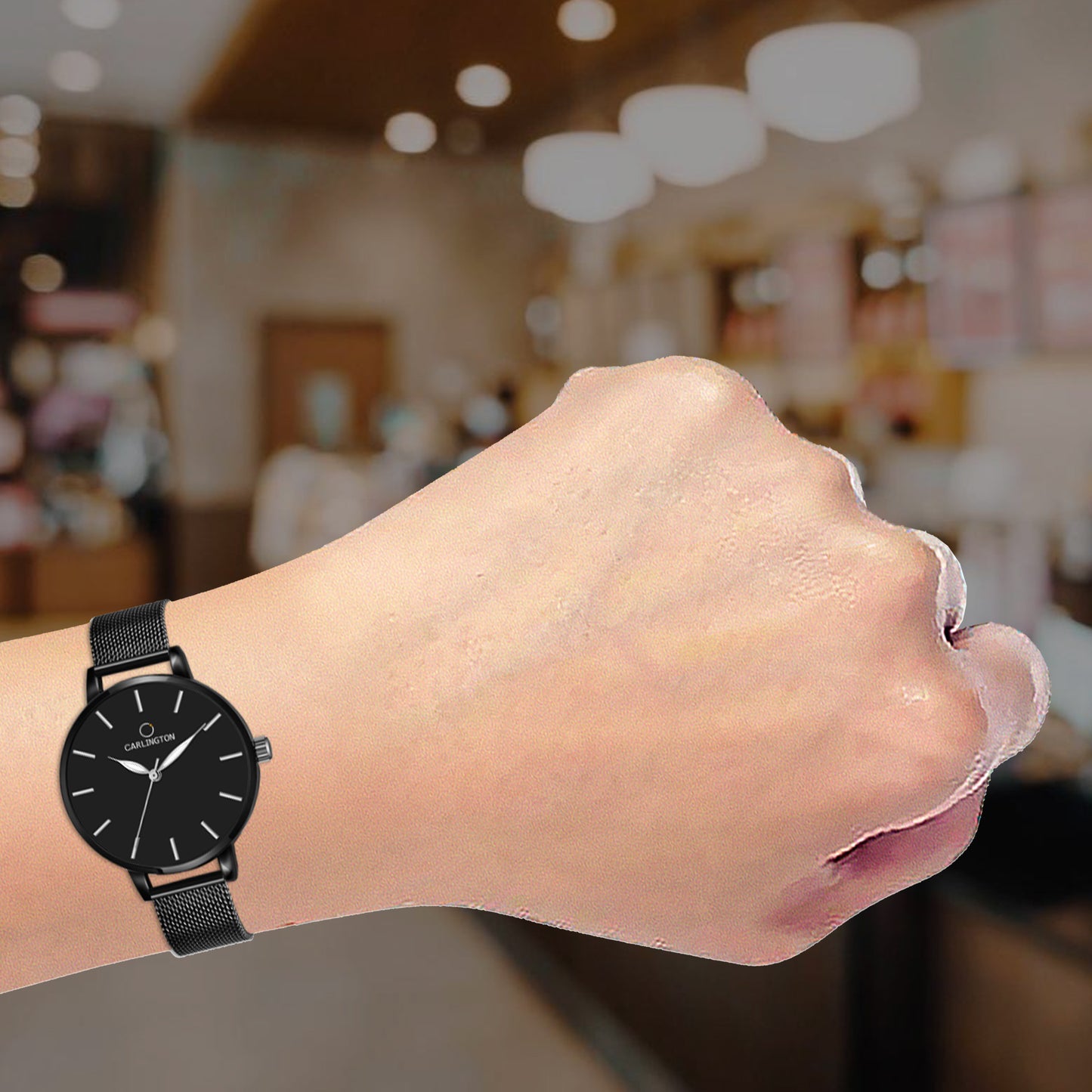 Carlington Elite Ladies Self Adjustable Mesh Strap Water Resistant Analog Watch - For Women CT2014