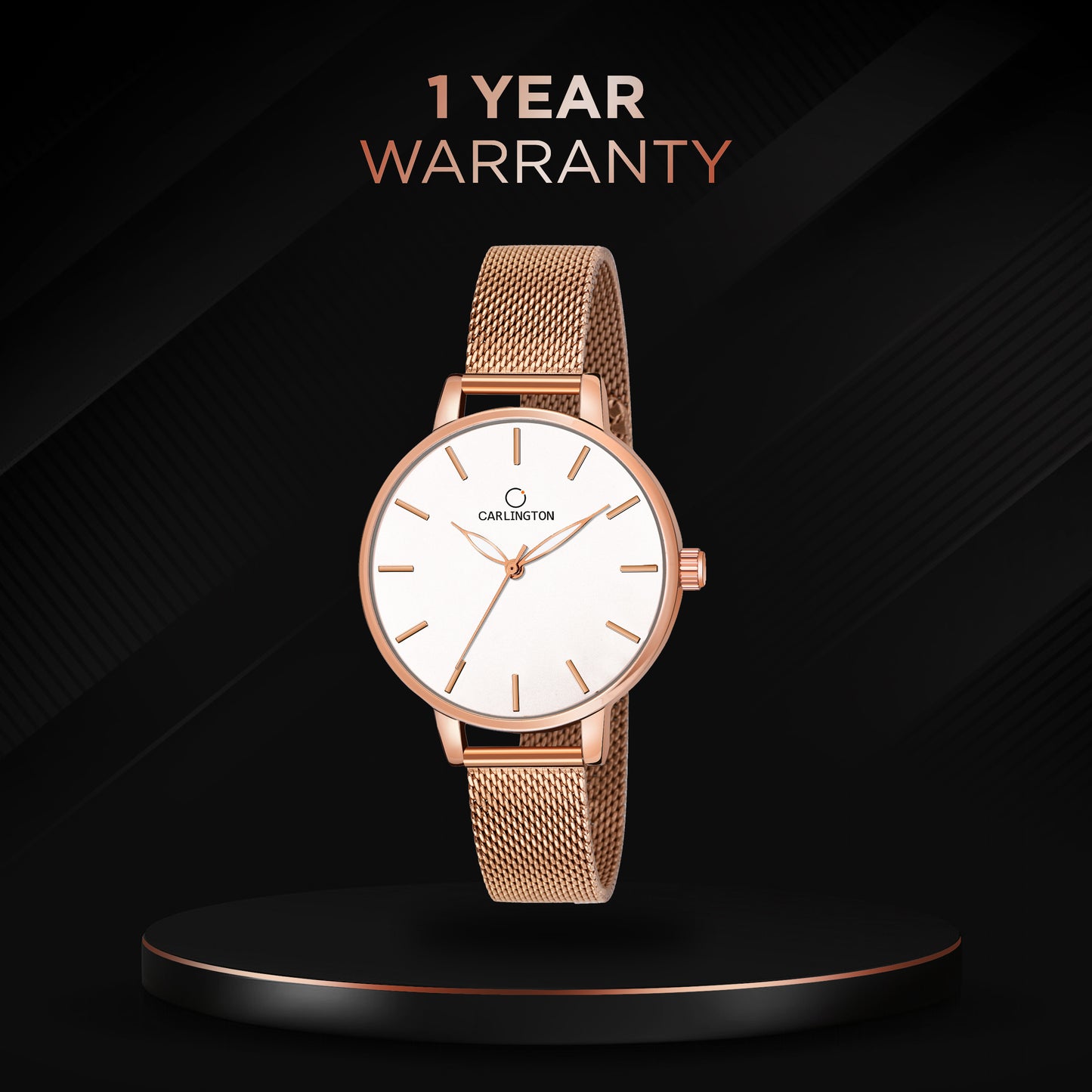 Carlington Elite Ladies Self Adjustable Mesh Strap Water Resistant Analog Watch - For Women CT2014