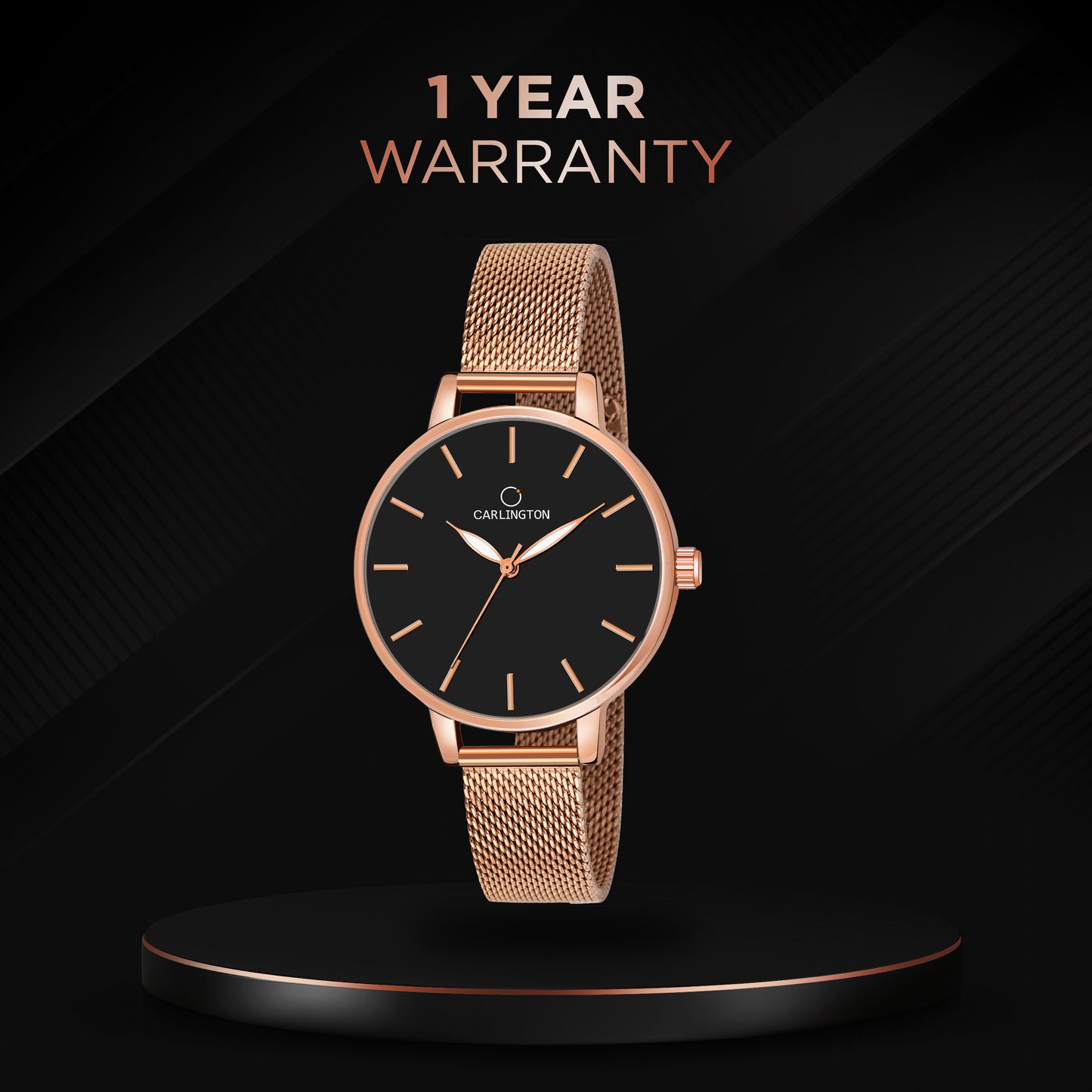 Carlington Elite Ladies Self Adjustable Mesh Strap Water Resistant Analog Watch - For Women CT2014