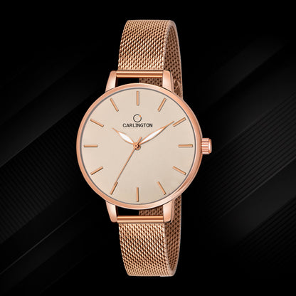 Carlington Elite Ladies Self Adjustable Mesh Strap Water Resistant Analog Watch - For Women CT2014