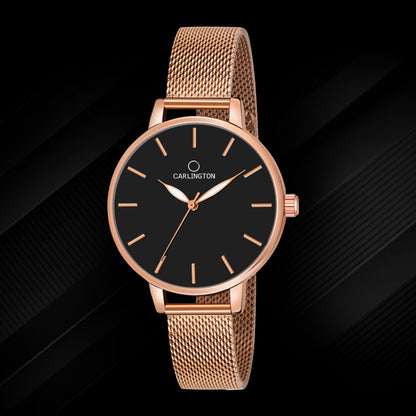 Carlington Elite Ladies Self Adjustable Mesh Strap Water Resistant Analog Watch - For Women CT2014