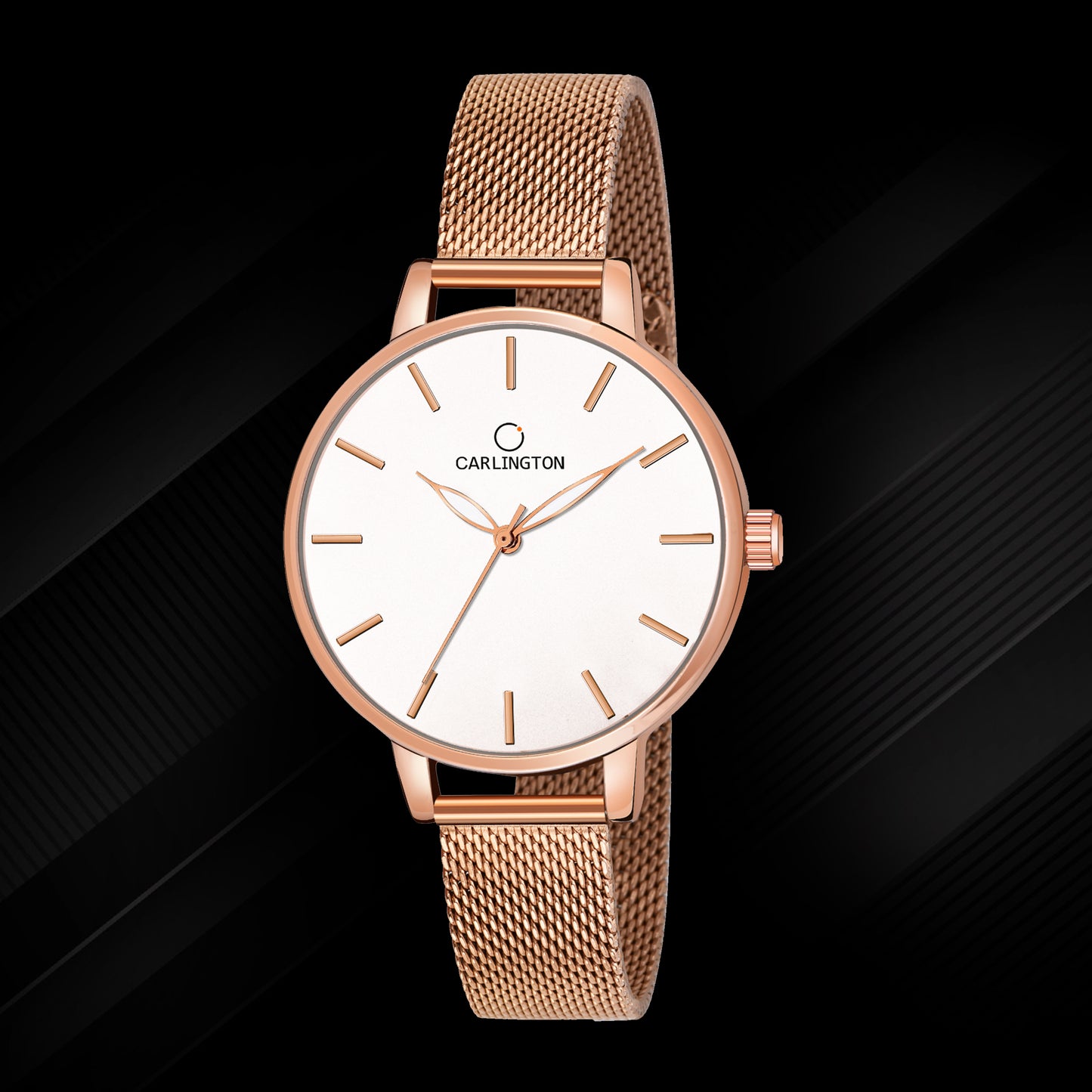 Carlington Elite Ladies Self Adjustable Mesh Strap Water Resistant Analog Watch - For Women CT2014