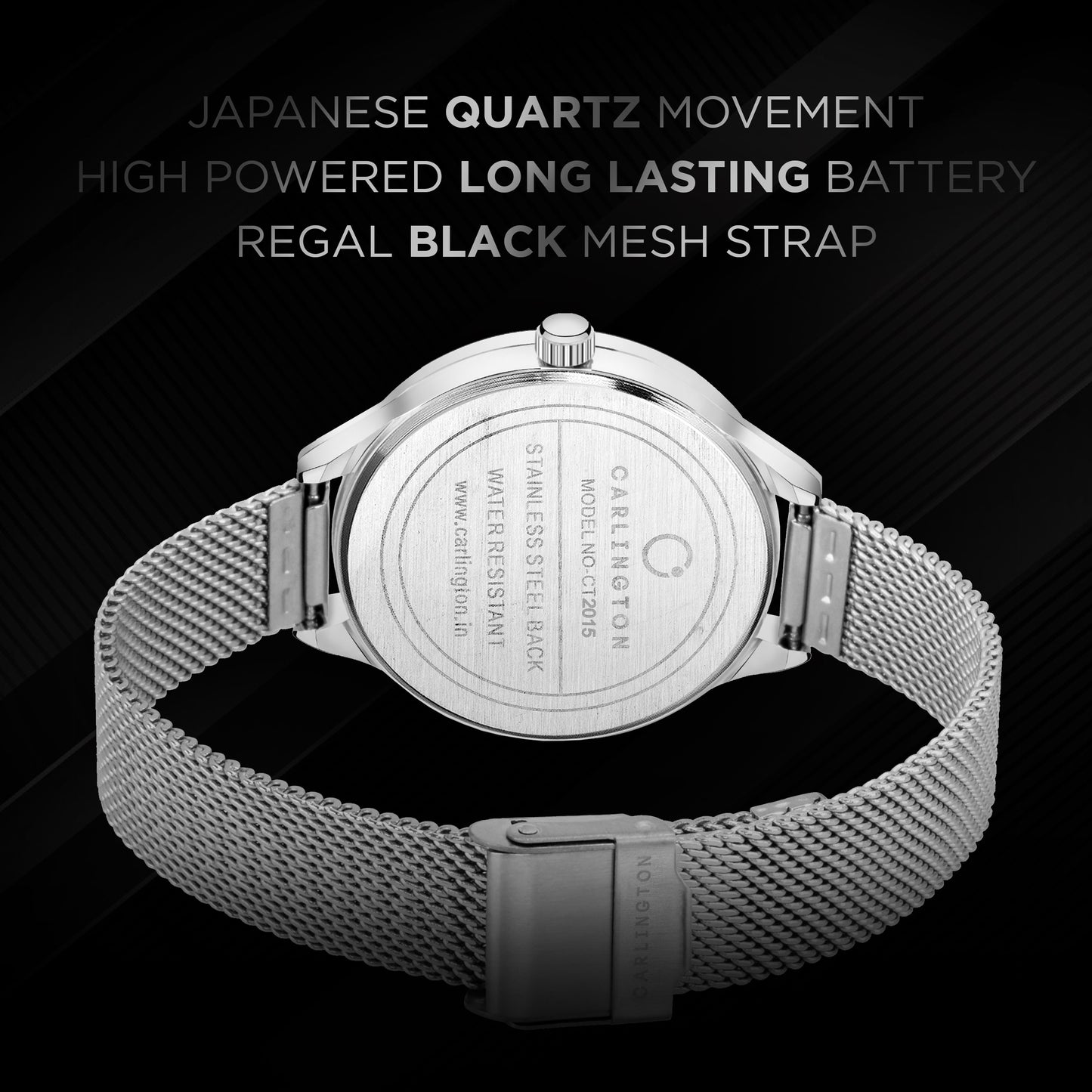 Carlington Elite Ladies Self Adjustable Mesh Strap Water Resistant Analog Watch - For Women CT2015