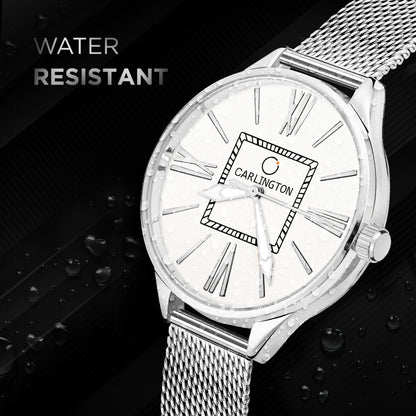 Carlington Elite Ladies Self Adjustable Mesh Strap Water Resistant Analog Watch - For Women CT2015