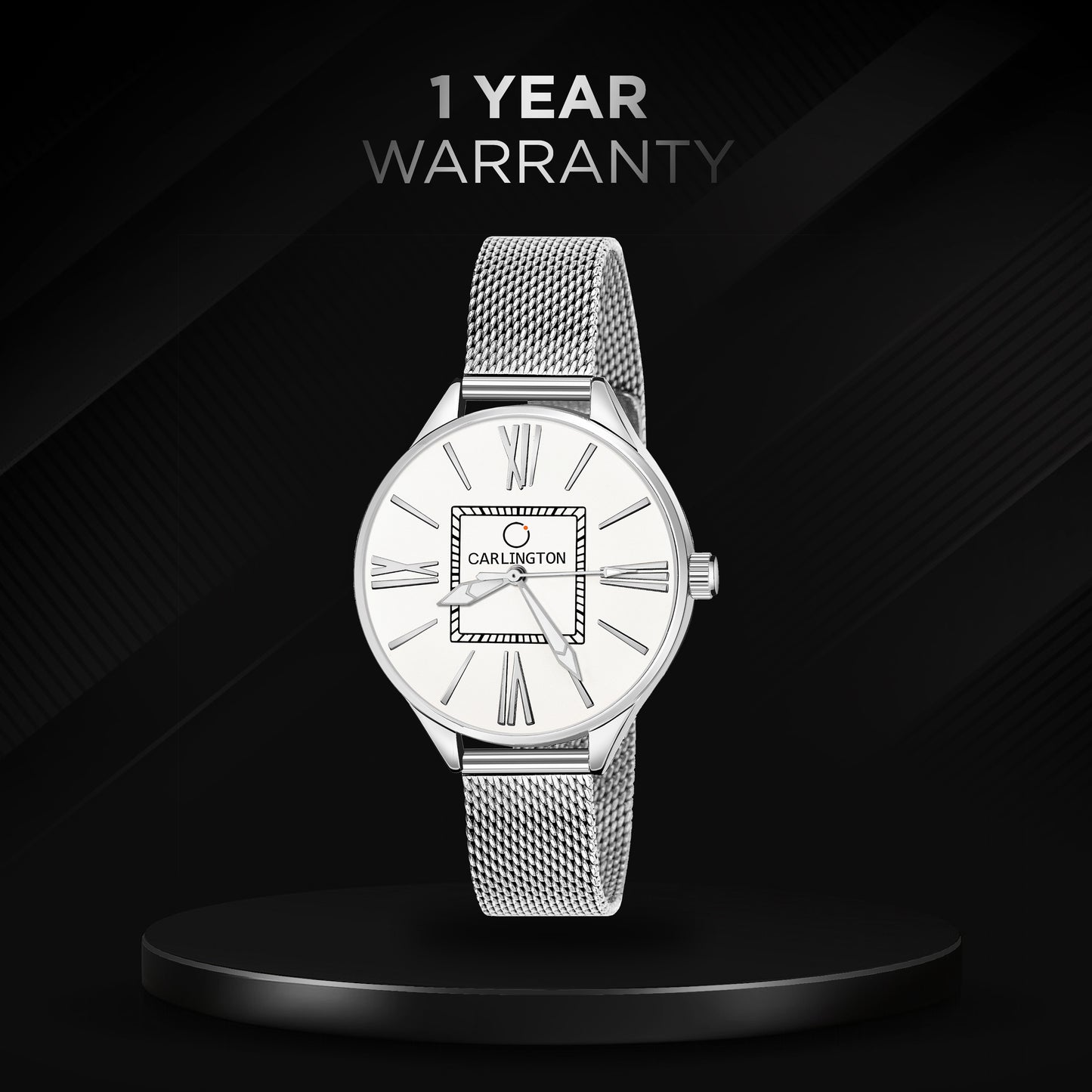 Carlington Elite Ladies Self Adjustable Mesh Strap Water Resistant Analog Watch - For Women CT2015