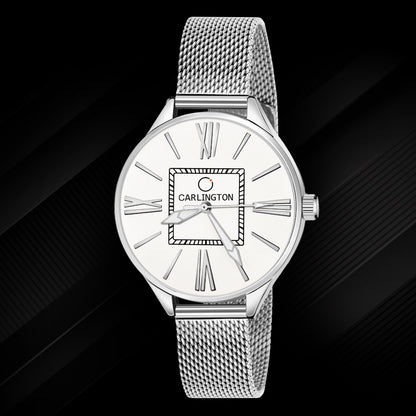 Carlington Elite Ladies Self Adjustable Mesh Strap Water Resistant Analog Watch - For Women CT2015
