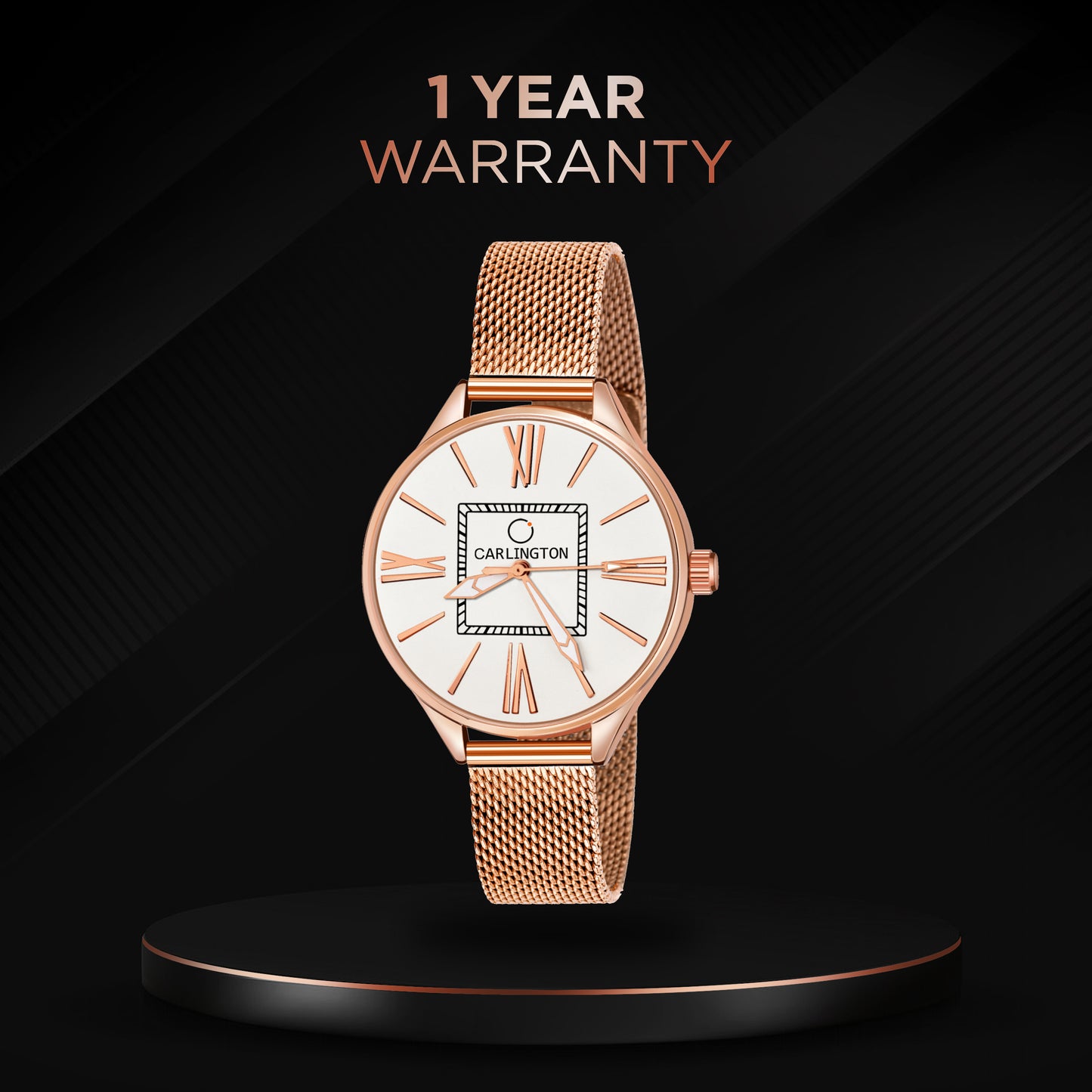 Carlington Elite Ladies Self Adjustable Mesh Strap Water Resistant Analog Watch - For Women CT2015