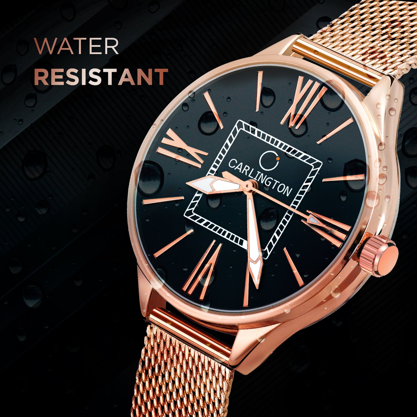 Carlington Elite Ladies Self Adjustable Mesh Strap Water Resistant Analog Watch - For Women CT2015
