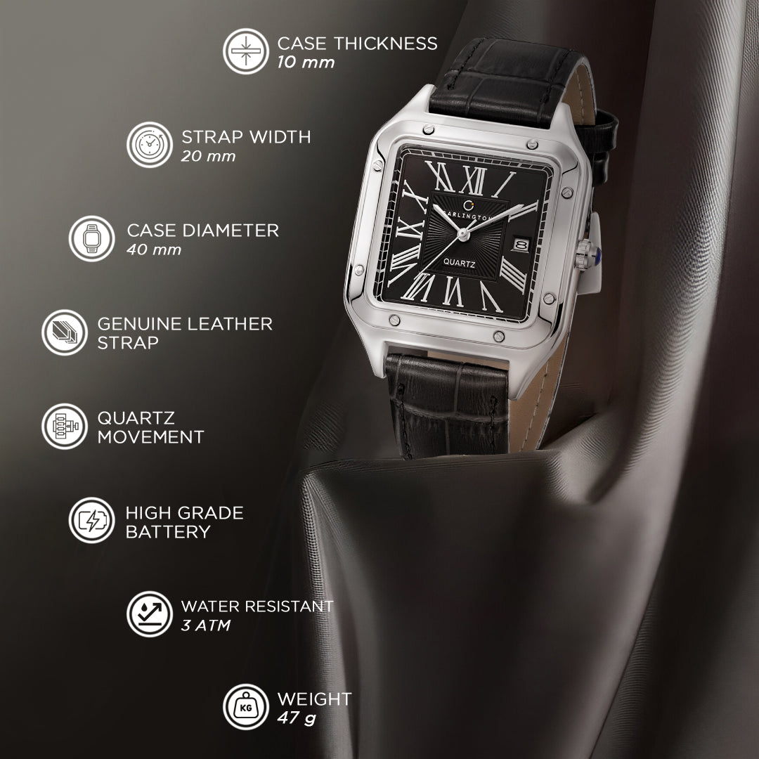 Carlington Meridian Series Analog Men Wrist Watches with Premium Leather Belt Strap | Premium Fashion Watches for Gents | CT - 4050