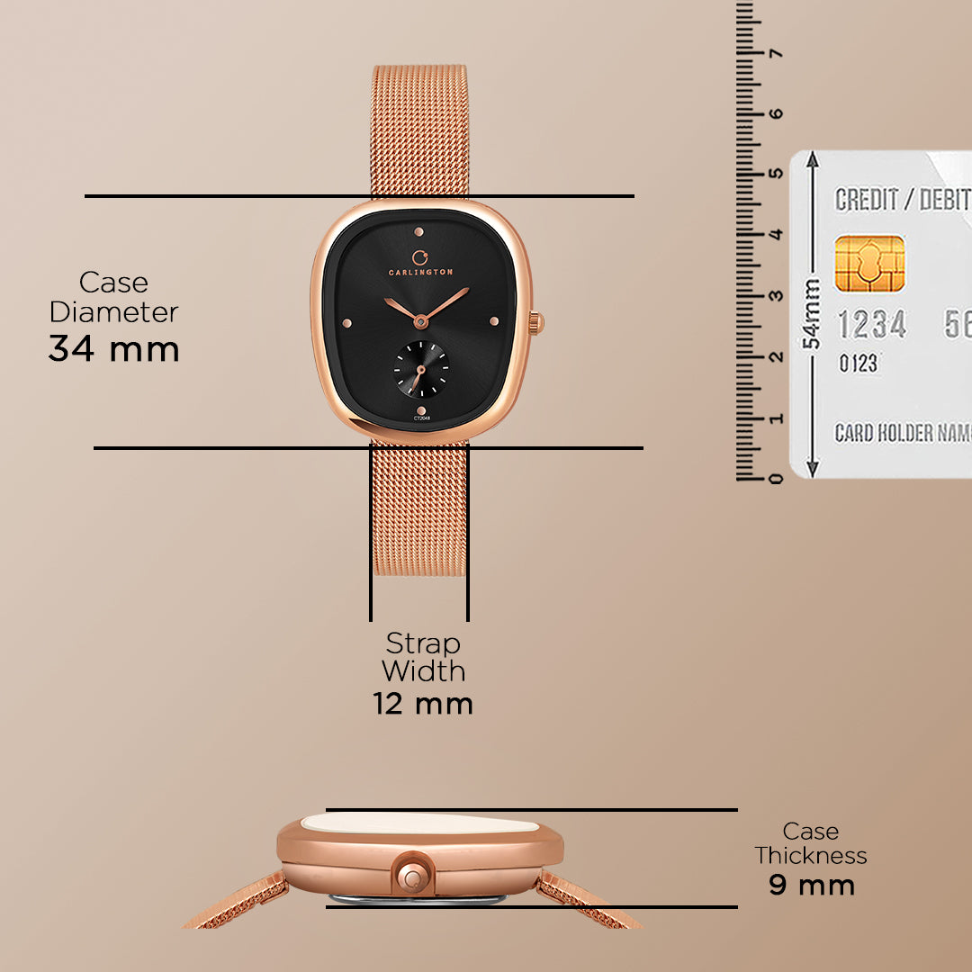 Carlington Iconic 2048 Analog Watches for Women with Premium mesh Strap, Scratch-Resistant Dial, and Water-Resistant Body – Elegant Watches for Women and Girls