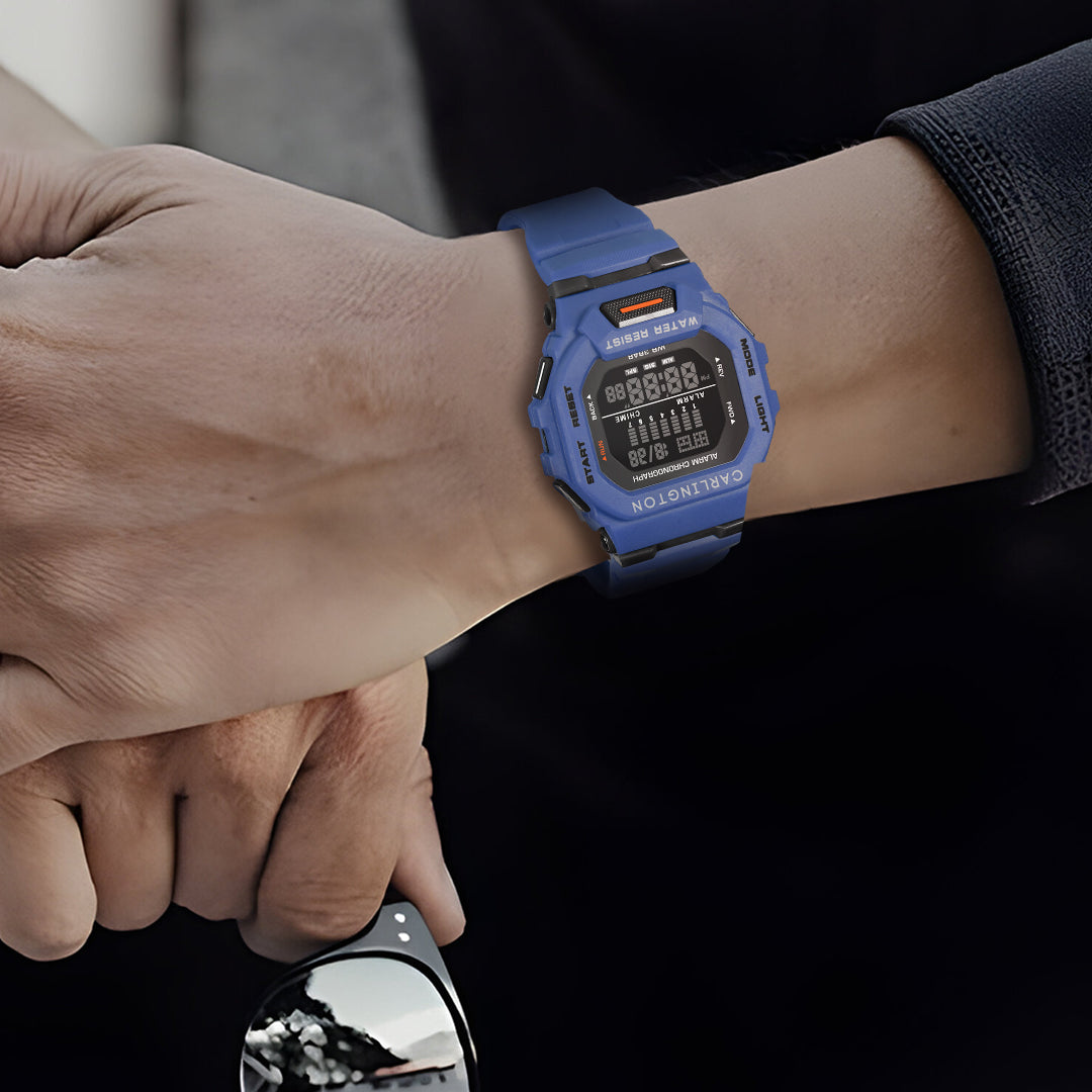Endurance Series Men Digital Black Dial Silicone Strap Sports Watch CT_2106