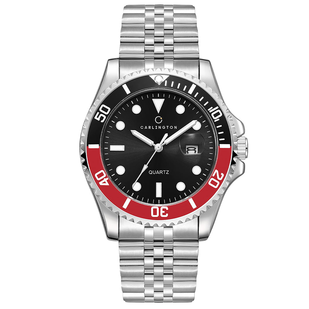 Carlington Meridian Series Analog Men Wrist Watches with Stainless Steel Chain Strap & Date Display | Fashion Watches for Gents | CT - 4030