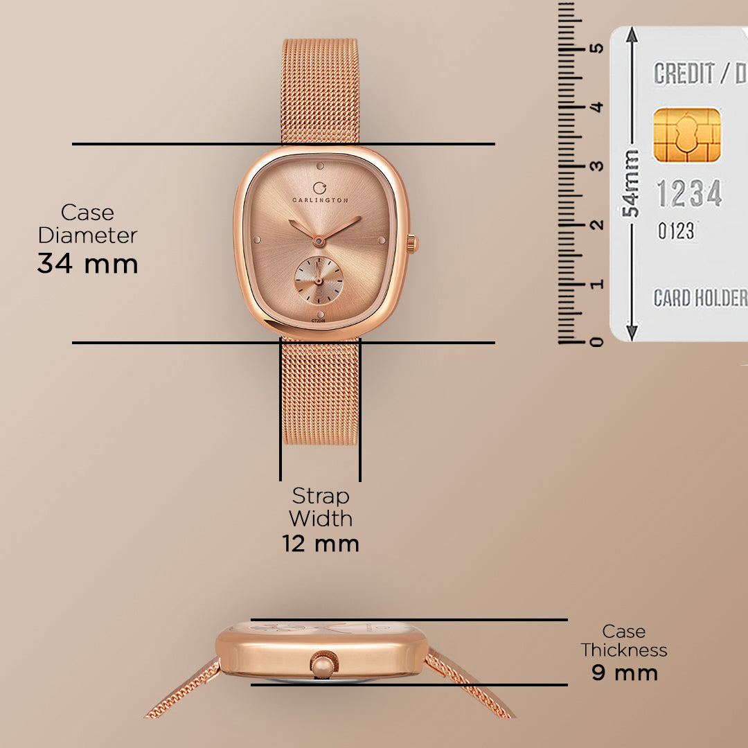 Carlington Iconic 2048 Analog Watches for Women with Premium mesh Strap, Scratch-Resistant Dial, and Water-Resistant Body – Elegant Watches for Women and Girls
