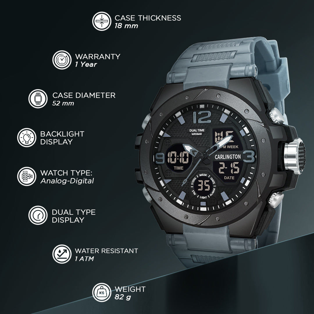 Carlington Analog Digital Sports Watch - 9105