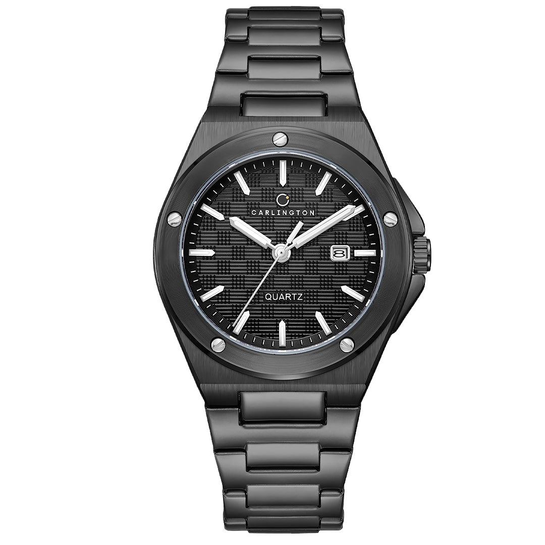 Carlington Meridian Series Analog Men Wrist Watches with Stainless Steel Chain Strap & Date Display | Fashion Watches for Gents | CT - 4020